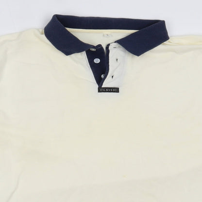 Preworn Mens Ivory  Cotton  Polo Size L Collared