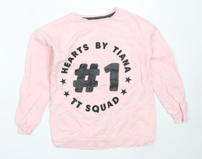 George Girls Pink  Cotton Pullover Sweatshirt Size 9-10 Years