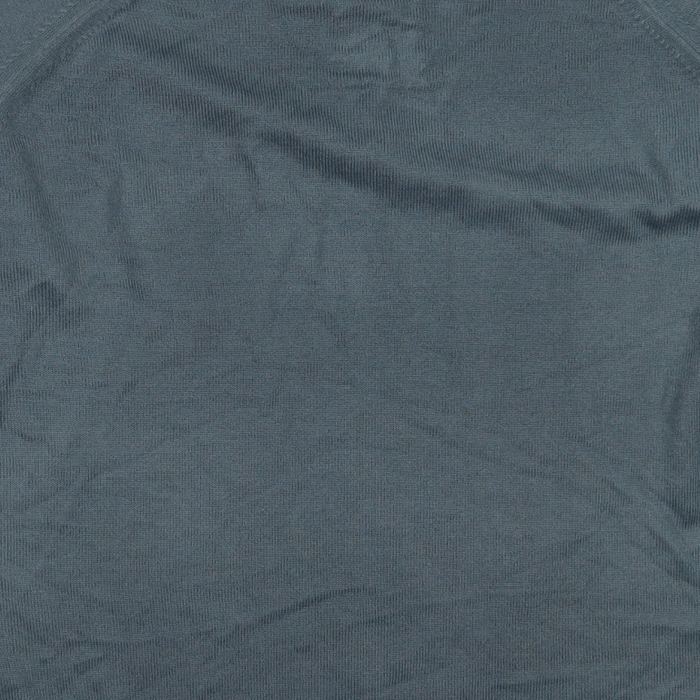 BHS Mens Blue Collared  Acrylic Pullover Jumper Size S