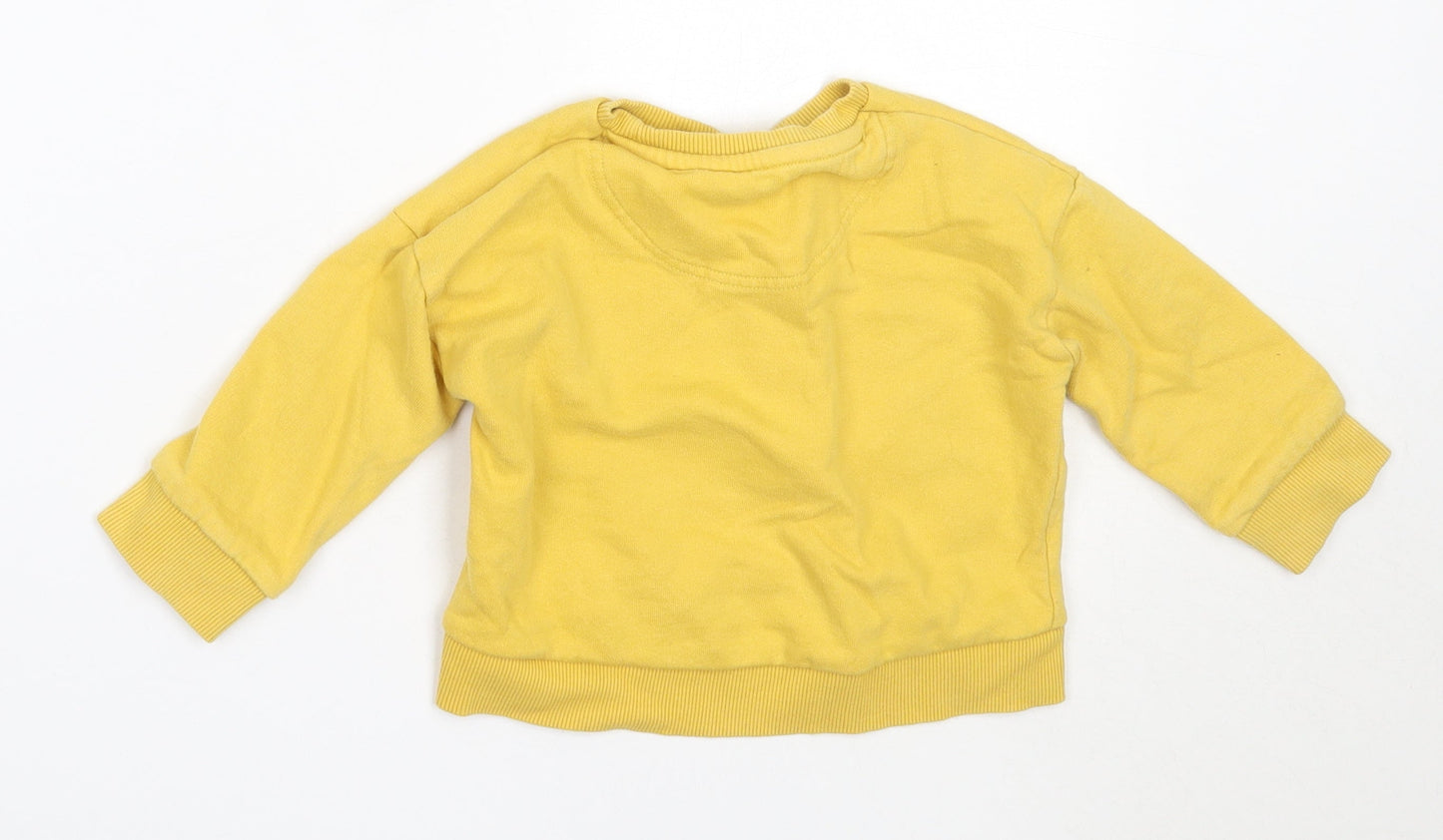 F&F Girls Yellow  Cotton Pullover Jumper Size 12-18 Months