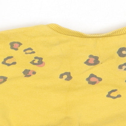 F&F Girls Yellow  Cotton Pullover Jumper Size 12-18 Months