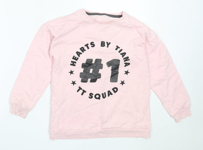 George Girls Pink  Cotton Pullover Sweatshirt Size 8-9 Years