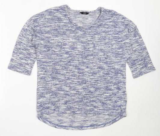 F&F Womens Blue Round Neck  Polyester Pullover Jumper Size 12