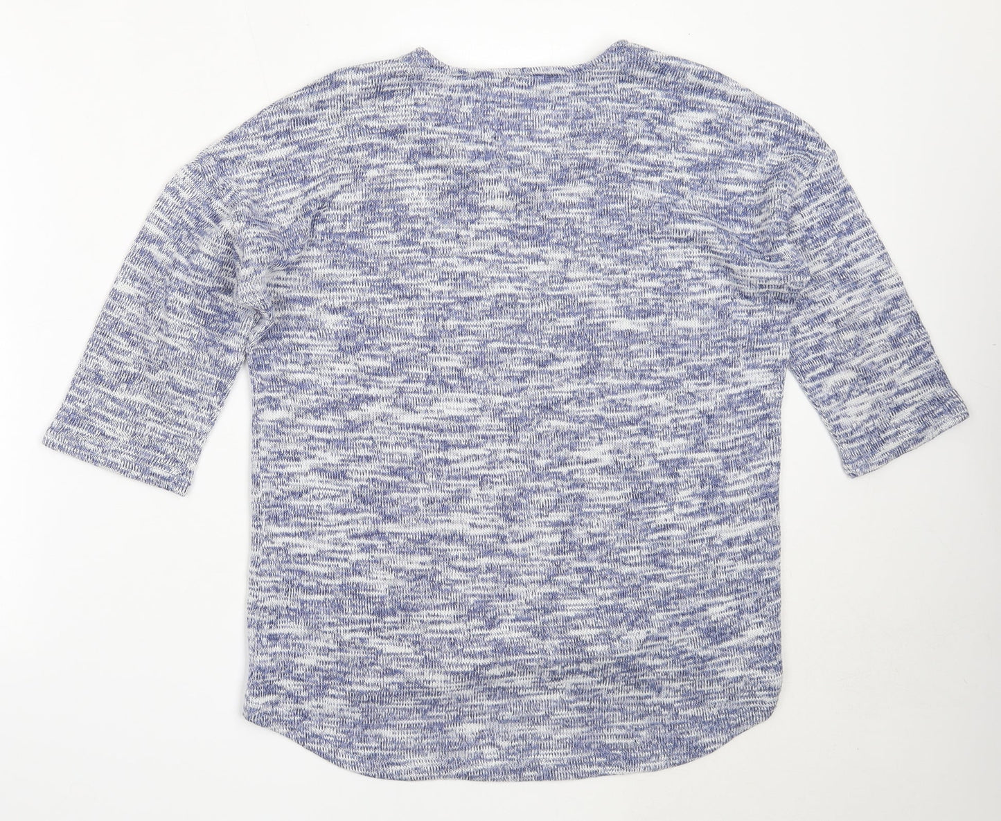 F&F Womens Blue Round Neck  Polyester Pullover Jumper Size 12