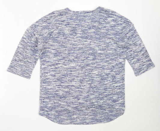 F&F Womens Blue Round Neck  Polyester Pullover Jumper Size 12