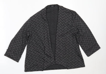 CMD Womens Grey Round Neck  Polyester Cardigan Jumper Size M