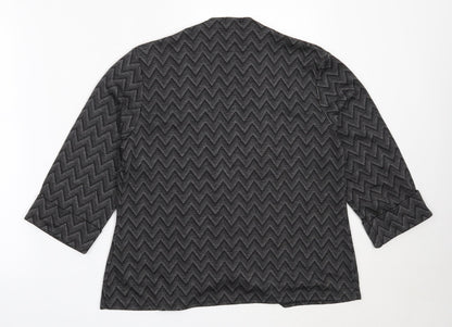 CMD Womens Grey Round Neck  Polyester Cardigan Jumper Size M