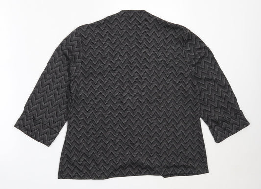 CMD Womens Grey Round Neck  Polyester Cardigan Jumper Size M