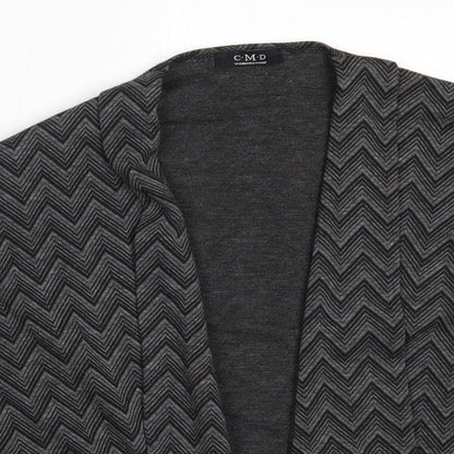 CMD Womens Grey Round Neck  Polyester Cardigan Jumper Size M