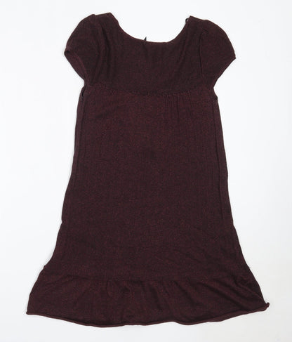 River Island Womens Purple  Viscose Fit & Flare  Size 10  Round Neck