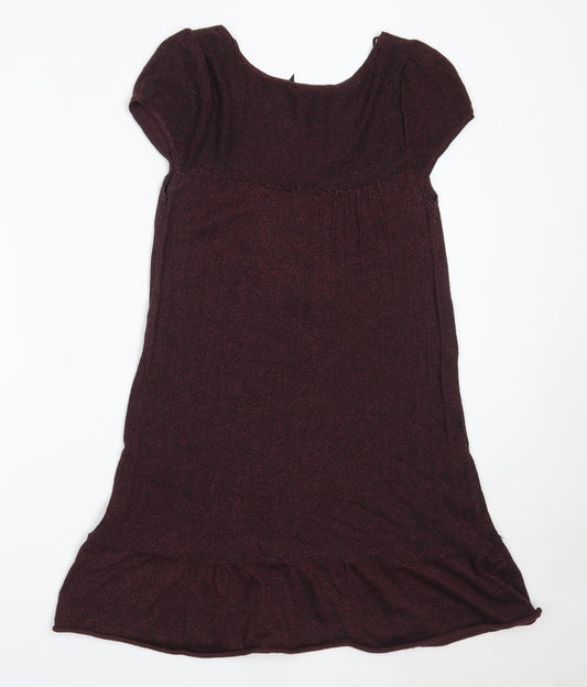 River Island Womens Purple  Viscose Fit & Flare  Size 10  Round Neck