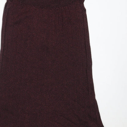 River Island Womens Purple  Viscose Fit & Flare  Size 10  Round Neck