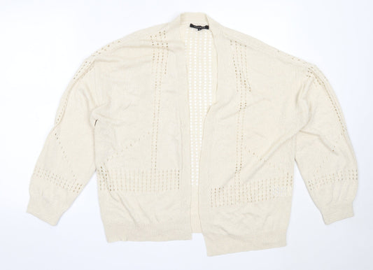 Womens UK Size M Peacocks Ivory Cardigan Jumper
