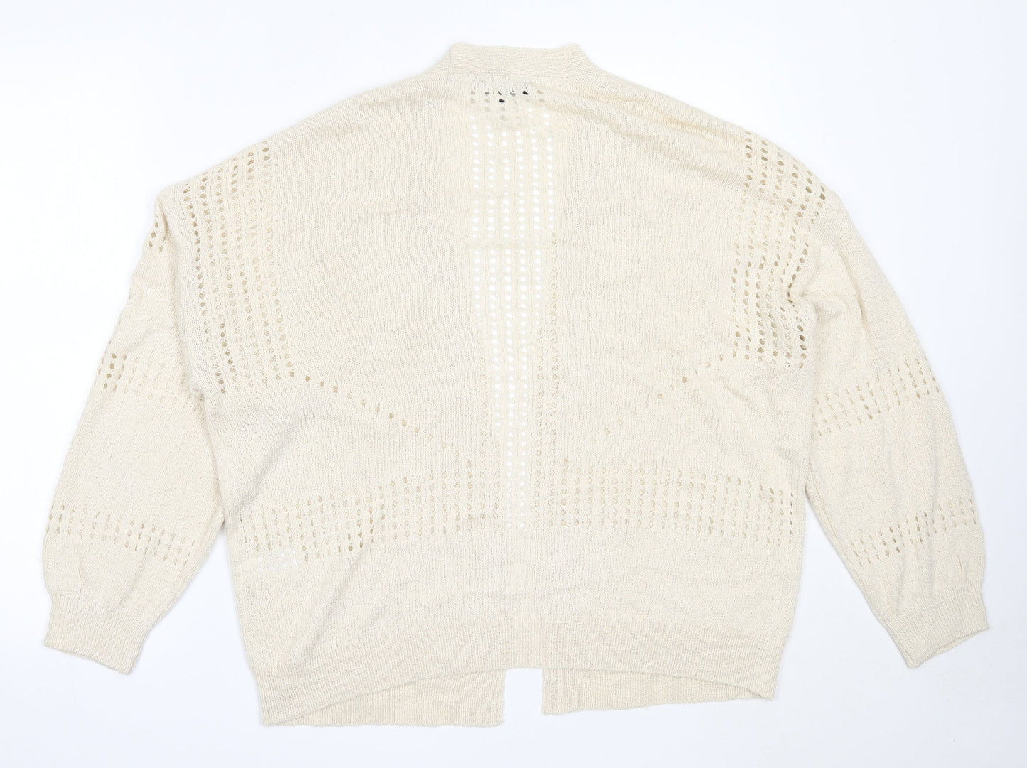 Womens UK Size M Peacocks Ivory Cardigan Jumper