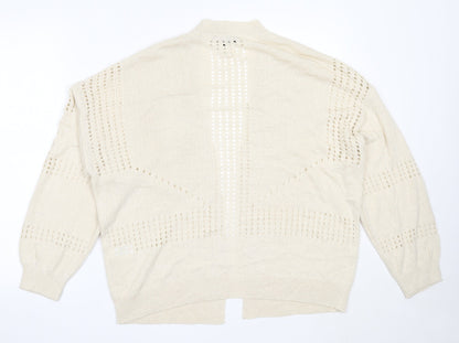 Womens UK Size M Peacocks Ivory Cardigan Jumper