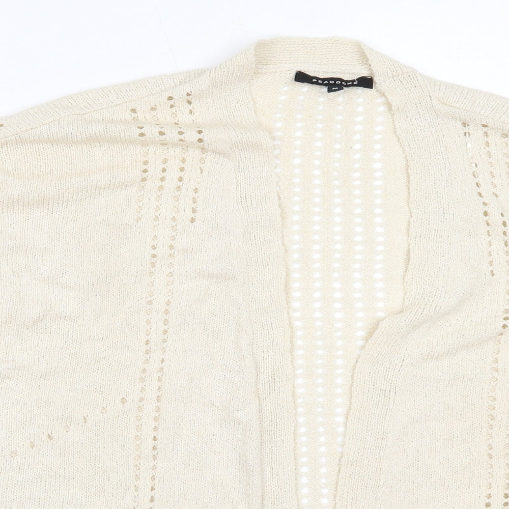 Womens UK Size M Peacocks Ivory Cardigan Jumper