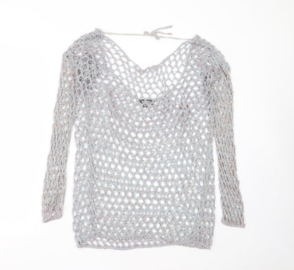 Womens UK Size 10 Missguided Blue Pullover Jumper