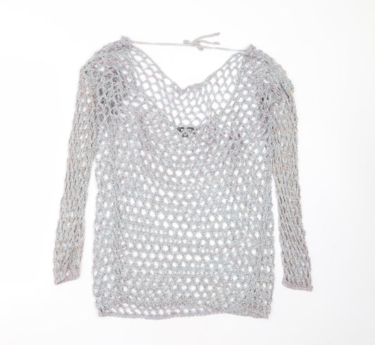 Womens UK Size 10 Missguided Blue Pullover Jumper