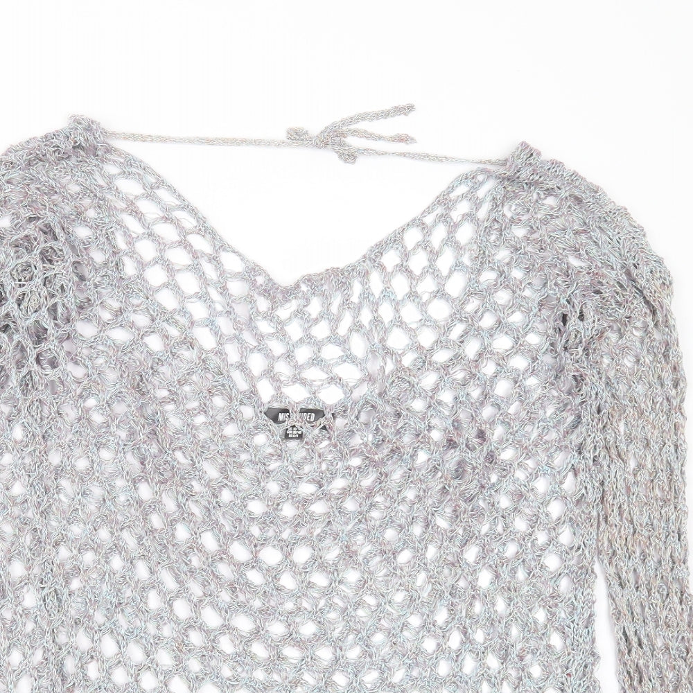 Womens UK Size 10 Missguided Blue Pullover Jumper