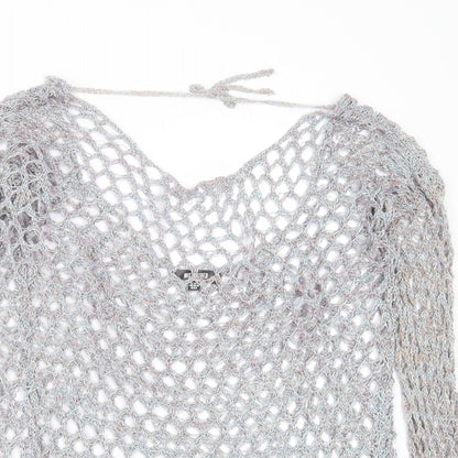 Womens UK Size 10 Missguided Blue Pullover Jumper
