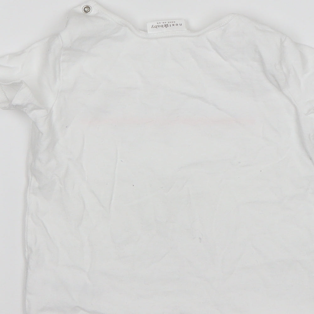 NEXT Baby White  Cotton Basic T-Shirt Size 12-18 Months Round Neck