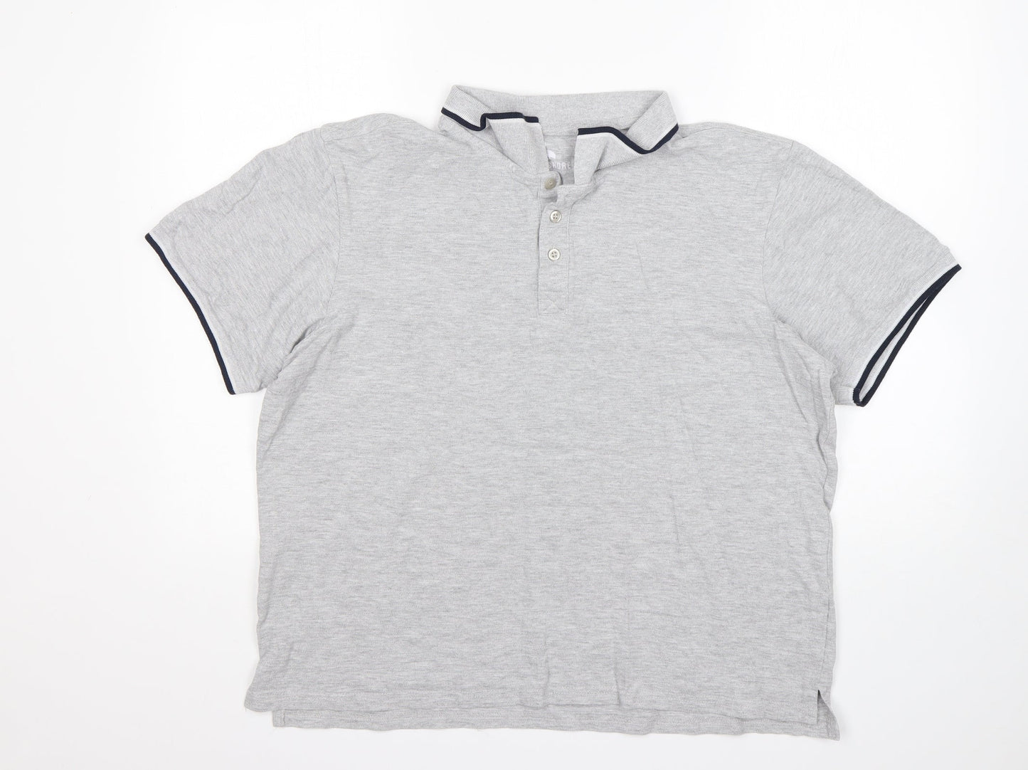 STH Shore Mens Grey  Cotton  Polo Size L Collared