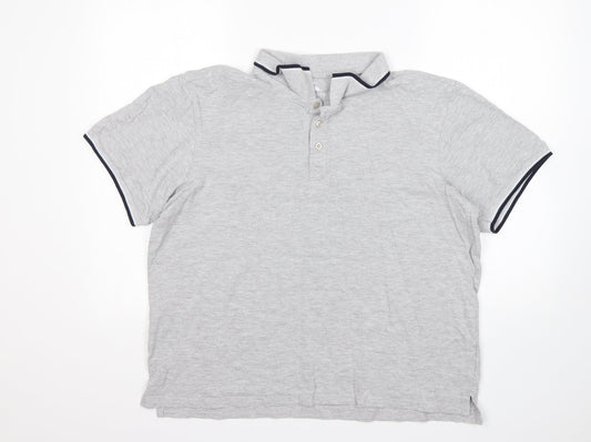 STH Shore Mens Grey  Cotton  Polo Size L Collared