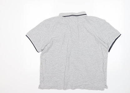 STH Shore Mens Grey  Cotton  Polo Size L Collared