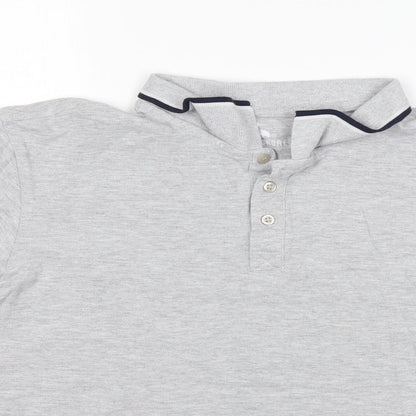 STH Shore Mens Grey  Cotton  Polo Size L Collared