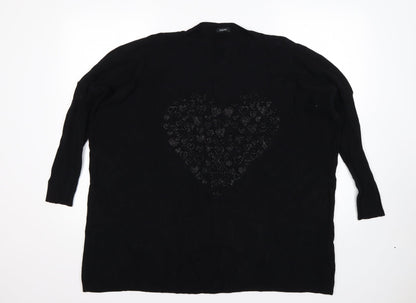 Womens UK Size M Roman Black Pullover Jumper