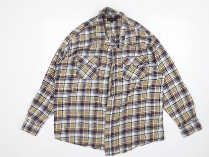 Mens UK Size XL Pegasus Multicoloured  Button-Up Long Sleeve Casual Shirt