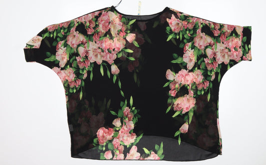 Blue Vanilla Womens Multicoloured Floral Polyester Basic Blouse Size S Round Neck