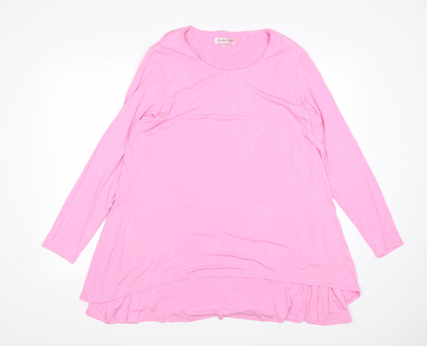 Womens UK Size 14 Michele Hope Pink Basic T-Shirt