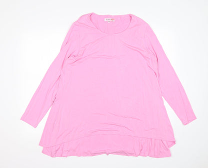 Womens UK Size 14 Michele Hope Pink Basic T-Shirt