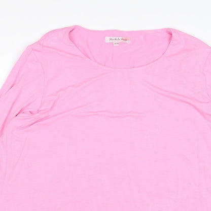 Womens UK Size 14 Michele Hope Pink Basic T-Shirt