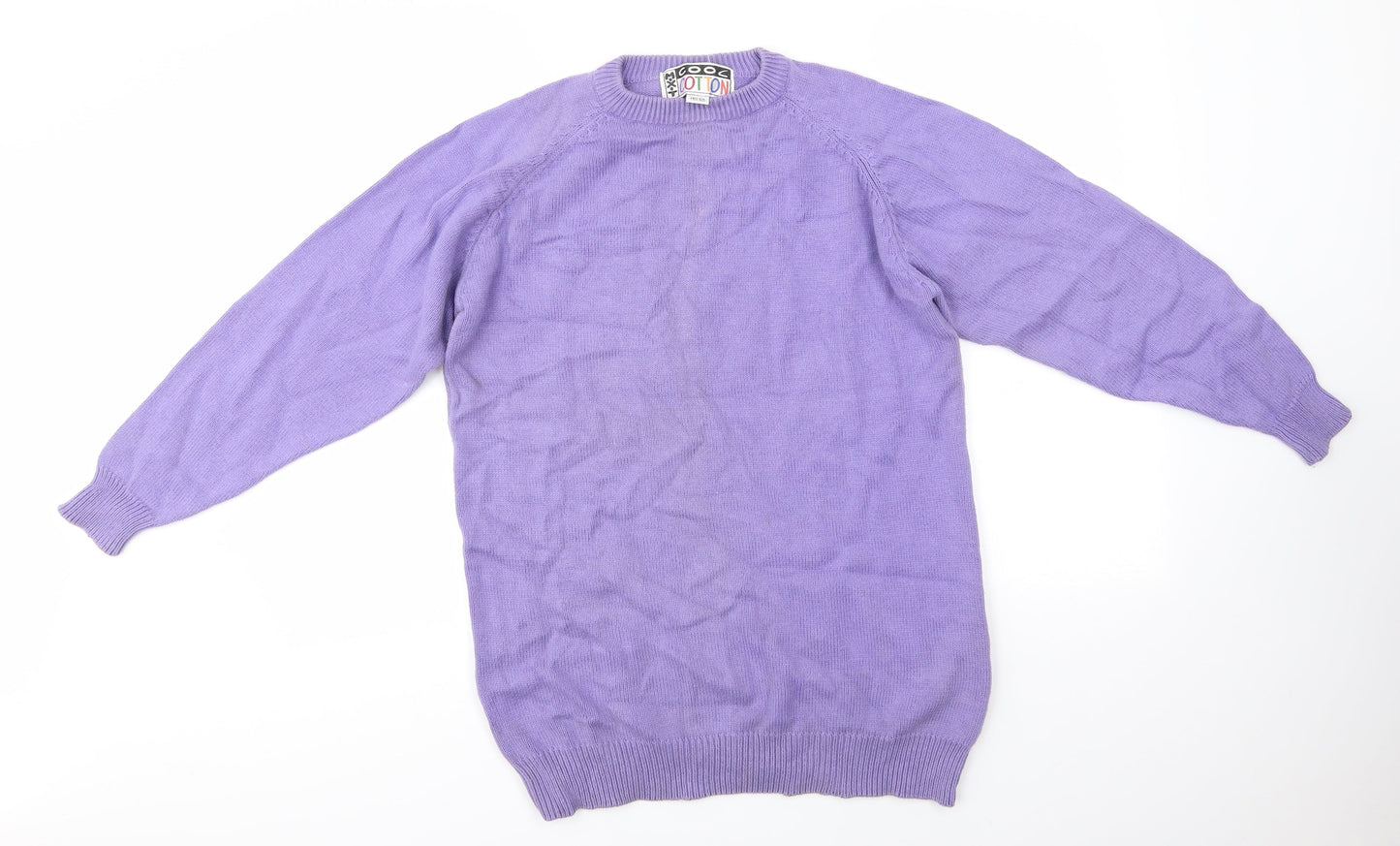 Cool Cotton Mens Purple Round Neck  Cotton Pullover Jumper Size M