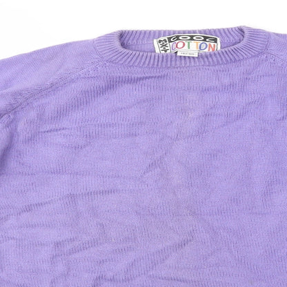 Cool Cotton Mens Purple Round Neck  Cotton Pullover Jumper Size M