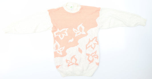 Littlewoods Womens Multicoloured Round Neck  Acrylic Pullover Jumper Size 12