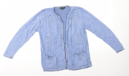 Womens UK Size M Nutshell Blue Cardigan Jumper