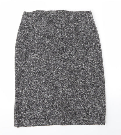 New Look Womens Grey  Polyester A-Line Skirt Size 32 in
