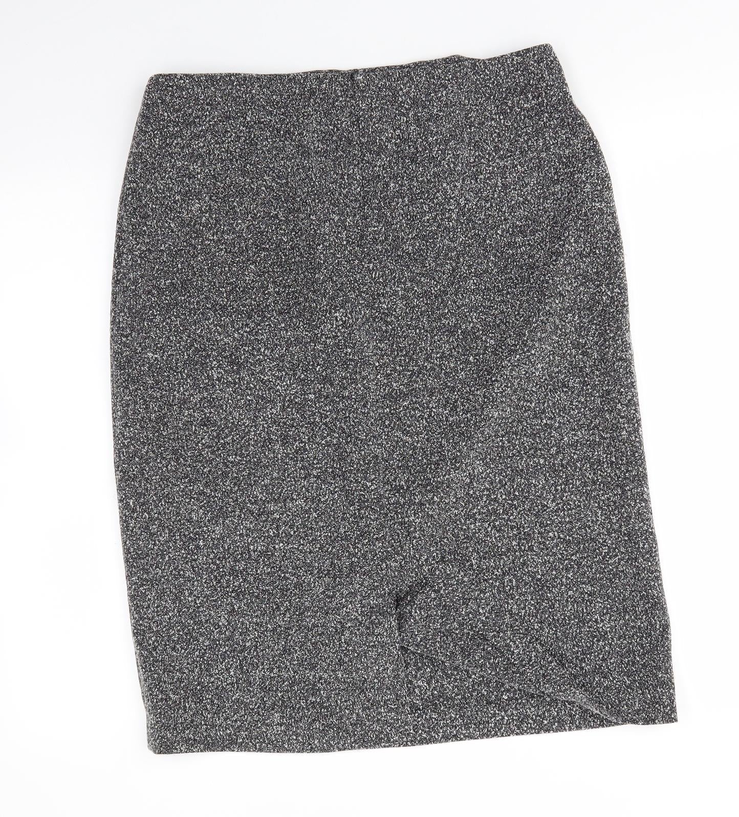New Look Womens Grey  Polyester A-Line Skirt Size 32 in