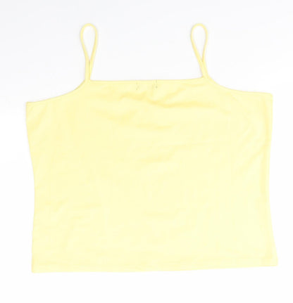Florence & Fred  Womens Yellow  Polyester Camisole Blouse Size L V-Neck