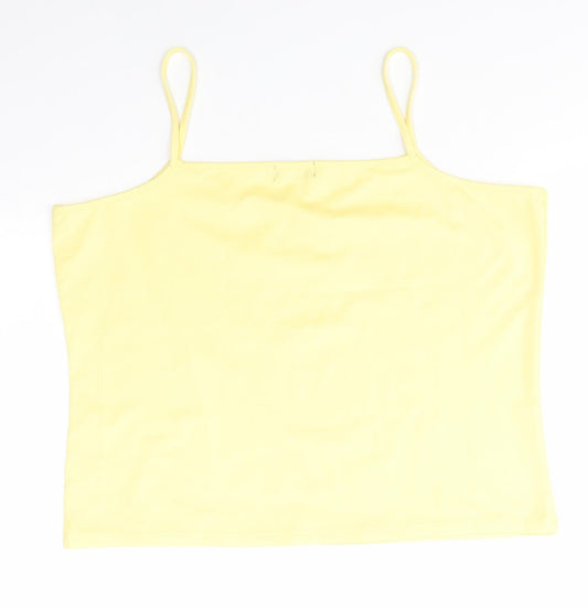 Florence & Fred  Womens Yellow  Polyester Camisole Blouse Size L V-Neck