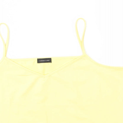Florence & Fred  Womens Yellow  Polyester Camisole Blouse Size L V-Neck