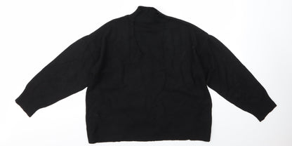 F&F Womens Black High Neck  Viscose Pullover Jumper Size 12