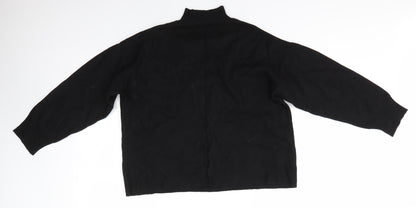 F&F Womens Black High Neck  Viscose Pullover Jumper Size 12