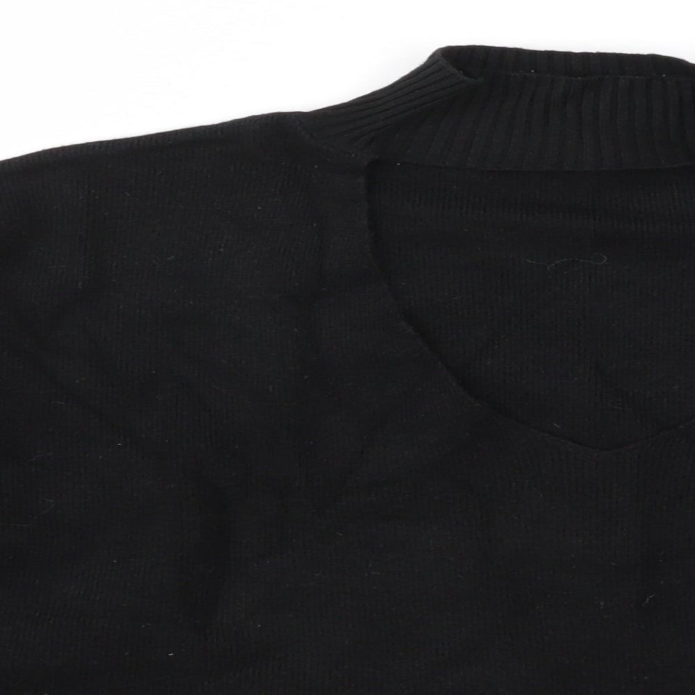 F&F Womens Black High Neck  Viscose Pullover Jumper Size 12