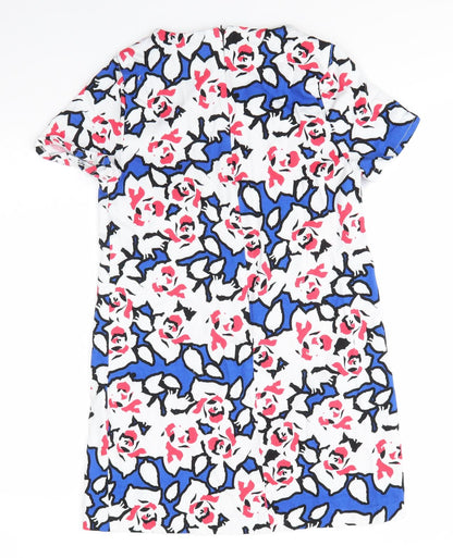 Preworn Womens Multicoloured Floral Polyester A-Line  Size 12  Round Neck