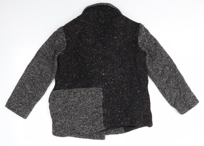 Back view of French Connecion women’s grey jacket coat, size UK 8