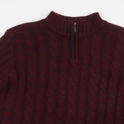 Matalan Mens Red Collared  Acrylic Henley Jumper Size L